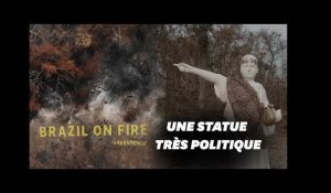 Greenpeace érige une statue de Bolsonaro sur les terres incendiées au Brésil