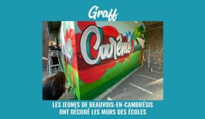 Les jeunes de Beauvois-en-Cambrésis ont graffé sur l'école Maurice-Carême