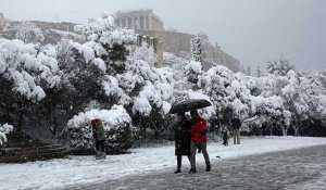 Athènes sous la neige