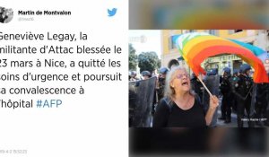 Gilets jaunes. Blessée par la police à Nice, Geneviève Legay placée en unité de convalescence