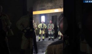 Les pompiers visitent les cathédrales Saint-Michel et Gudule