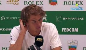 ATP - Rolex Monte-Carlo 2019 - Alexander Zverev ne veut plus qu'on lui parle du passé !