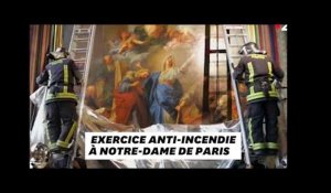Quand les pompiers simulaient un incendie à Notre-Dame de Paris