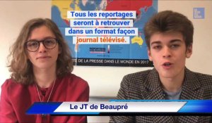 La préparation du JT télévisé avec les élèves du lycée Beaupré à Haubourdin