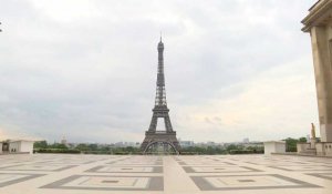 Covid-19: le Trocadéro à Paris vide au 44e jour de confinement