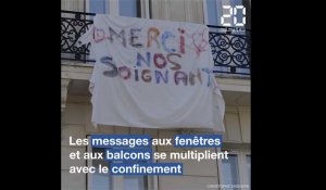 Confinement : Les messages affichés aux fenêtres et aux balcons se multiplient