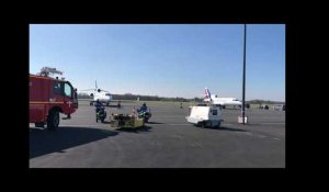 Arrivée avion présidentiel aéroport d'Angers Marcé