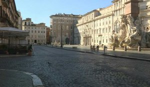 Coronavirus: La Piazza Navona de Rome vide alors que les commerces ont fermé