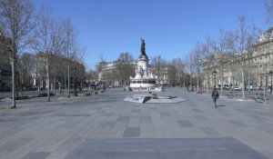 Coronavirus: à Paris, la place de la République endormie au 8e jour de confinement
