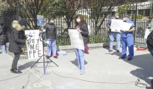 Coronavirus: manifestation d'infirmiers à New York contre leurs conditions de travail