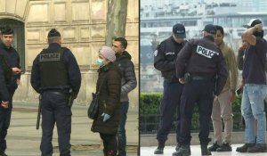 Coronavirus: premiers contrôles de police à Paris après le début du confinement