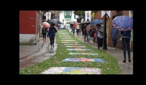 Corpus Christi 2019 decoración de calles en Candás, la lluvia no pudo con la ilusión