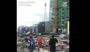 Cambodge: 28 morts dans l'immeuble effondré, deux survivants miraculeusement retrouvés