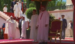 Le roi du Maroc Mohammed VI arrive pour la fête du Trône