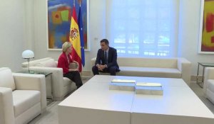 Pedro Sanchez rencontre Ursula von der Leyen à Madrid