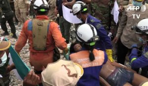 Immeuble effondré au Cambodge: deux survivants miraculés