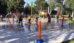 Canicule : des jeux aquatiques à Aix pour se rafraîchir sous 36°C