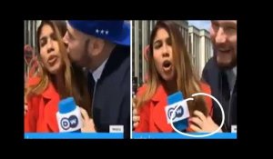 Pendant la Coupe du Monde 2018, une journaliste colombienne embrassé de force en plein direct
