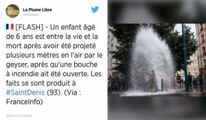 Un enfant dans un état grave après avoir été projeté par le geyser d'une bouche à incendie à Saint-Denis