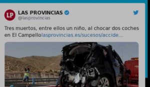 Une collision entre une voiture belge et néerlandaise fait trois morts en Espagne dont un bébé de 1 an 