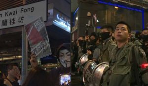 Hong-Kong: les manifestants fêtent Halloween à leur façon