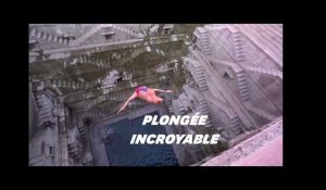 Ce plongeoir improvisé dans un vieux monument indien est à couper le souffle