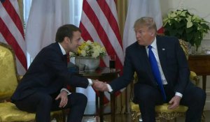 Le président américain rencontre Emmanuel Macron à Londres