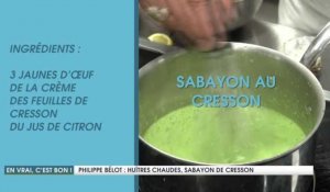 Huîtres chaudes, sabayon de cresson par ​Philippe Bélot