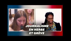 Manon, 14 ans, demande à Sibeth Ndiaye si elle pourra retourner chez elle avec la grève