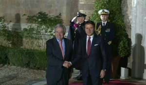 Le Premier ministre italien Conte reçoit Antonio Guterres à Rome