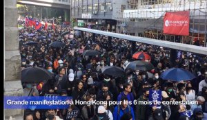 Grande manifestation à Hong Kong pour les 6 mois de contestation