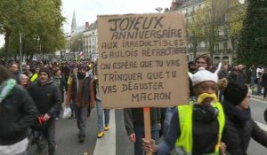 Défilé et gaz lacrymogène à Nantes pour l'anniversaire des "gilets jaunes"