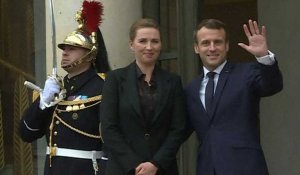 Emmanuel Macron reçoit Mette Frederiksen, Première ministre du Danemark