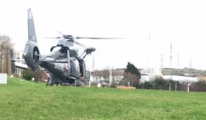 Arrivée du père Noël en hélicoptère au centre hospitalier de Boulogne-sur-Mer