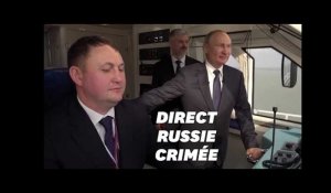 Vladimir Poutine inaugure le train qui relie la Russie à la Crimée
