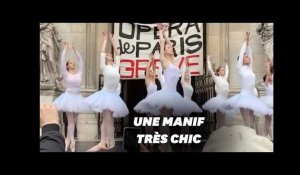 Contre la réforme des retraites, la performance des danseuses devant l&#39;Opéra de Paris