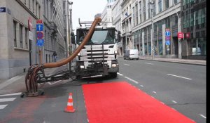 Une nouvelle bande de circulation pour les vélos rue de la loi à Bruxelles