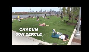 À New York, ce parc a tracé des cercles pour maintenir la distance sociale