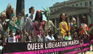 New York: marche pour "la justice raciale", 50 ans après la première "Gay Pride"