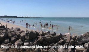 Près de 29° et du monde dans l'eau à Boulogne-sur-Mer