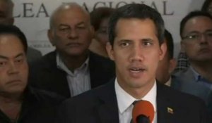 Venezuela: Juan Guaido arrive à une conférence de presse
