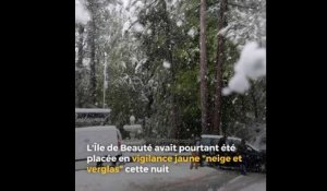 La neige est tombée en Haute-Corse, des axes routiers perturbés