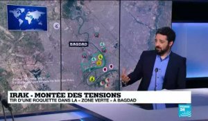 Tir d'une roquette dans la "zone verte" à Bagdad