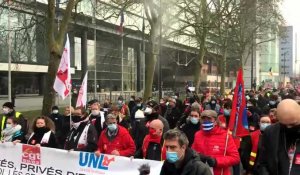 Lille: manifestation des salariés public privé