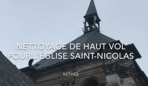 Nettoyage de haut vol pour l’église Saint-Nicolas de Rethel