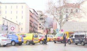 Un immeuble détruit par une violente explosion en plein centre de Madrid