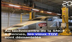 Au technicentre de la SNCF à Rennes, les vieux TGV se font désosser