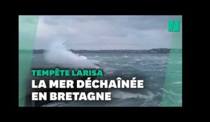 La tempête Larisa déchaîne la mer en Bretagne