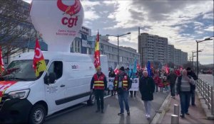 Septième manifestation contre le projet de loi de la réforme des retraites dans les rues de Boulogne-sur-Mer