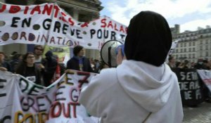 Paris : des étudiants manifestent sur la place du Panthéon pour dénoncer les violences